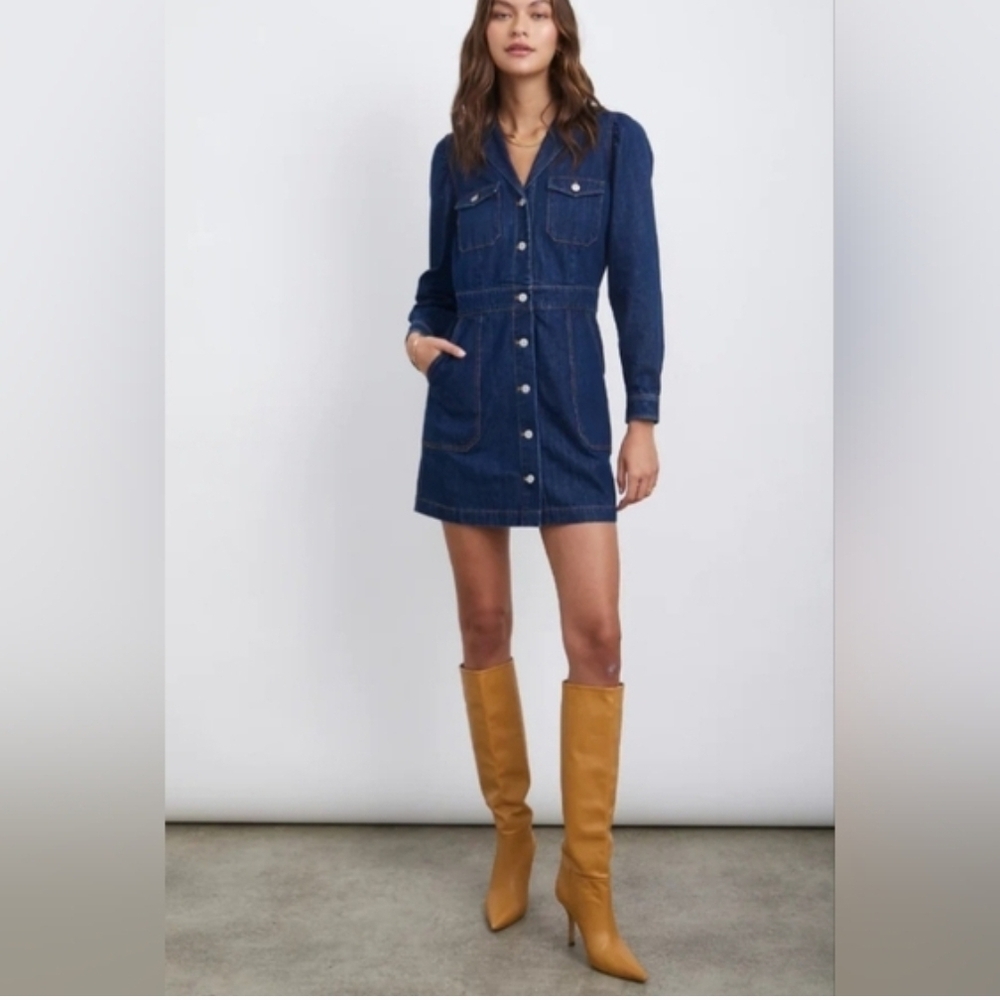 Rails Dark Denim Shirt Dress